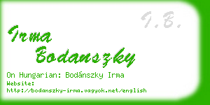 irma bodanszky business card